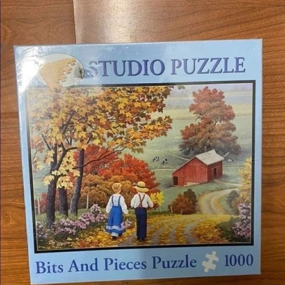 Studio puzzle bits and pieces 1000 pieces sealed boy and girl fall country scene